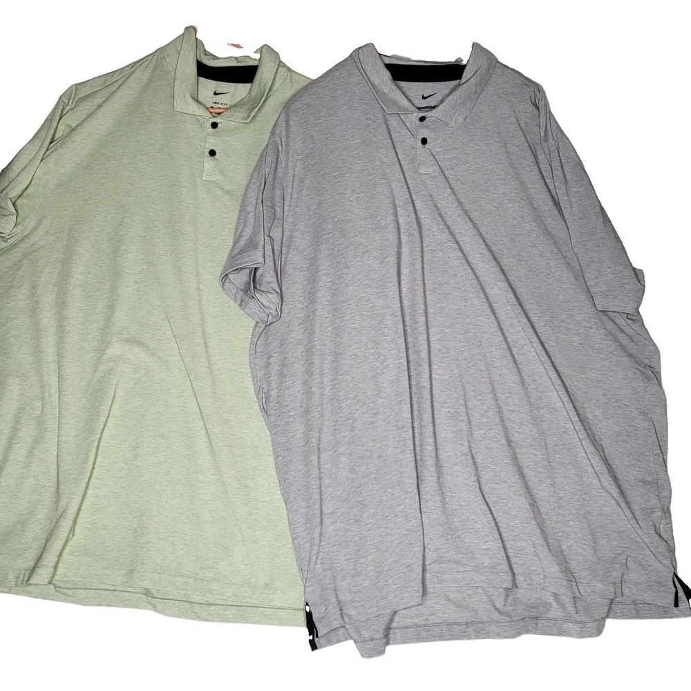 Nike Fit Dry Polo Shirt Men XXL Grey Green Athletic Golf Bundle 2pk FJ1643-343